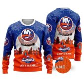 New York Islanders Personalized Name Ugly Christmas Sweater