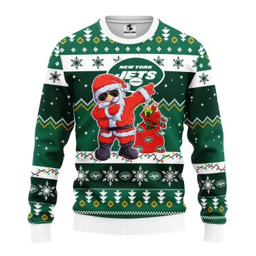 New York Jets Dabbing Santa Claus Ugly Christmas Sweater