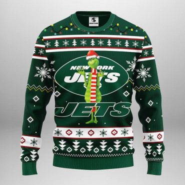 New York Jets Funny Grinch Ugly Christmas Sweater