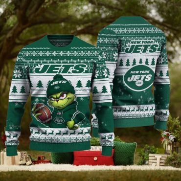 New York Jets Grinch Christmas Cheer Ugly Christmas Sweater