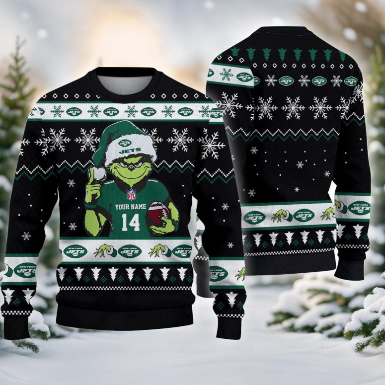New York Jets Grinch Football Fan Ugly Christmas Sweater