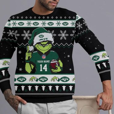 New York Jets Grinch Football Fan Ugly Christmas Sweater