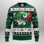New York Jets Grinch Hand Ugly Christmas Sweater