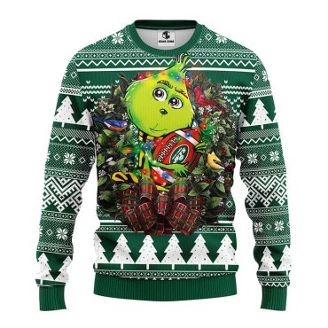 New York Jets Grinch Hug Ugly Christmas Sweater