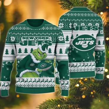 New York Jets Grinch Stolen Ugly Christmas Sweater