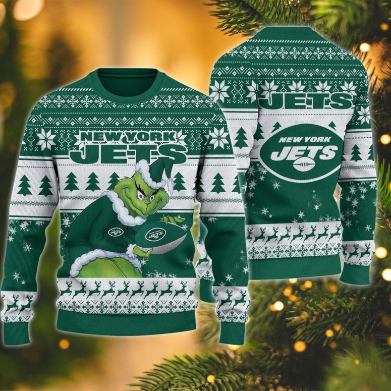 New York Jets Grinch Stolen Ugly Christmas Sweater