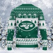 New York Jets Grinch Stolen Ugly Christmas Sweater Back - TeeUgly