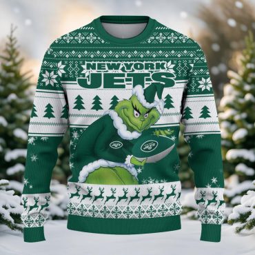 New York Jets Grinch Stolen Ugly Christmas Sweater
