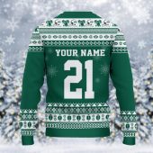 New York Jets Mickey Mouse Santa Ugly Christmas Sweater Back - TeeUgly