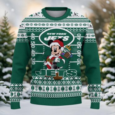 New York Jets Mickey Mouse Santa Ugly Christmas Sweater