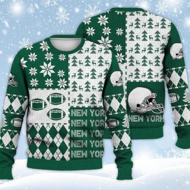 New York Jets Patchwork Christmas Style Ugly Christmas Sweater