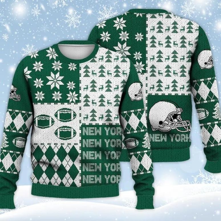 New York Jets Patchwork Christmas Style Ugly Christmas Sweater