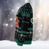 New York Jets Santa Claus Ugly Christmas Sweater Left Side - TeeUgly