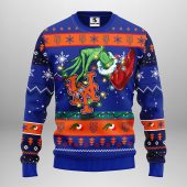 New York Mets Grinch Hand Ugly Christmas Sweater Front - TeeUgly