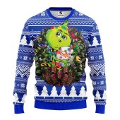 New York Mets Grinch Hug Ugly Christmas Sweater - TeeUgly