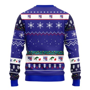 New York Rangers 12 Grinch Xmas Day Ugly Christmas Sweater