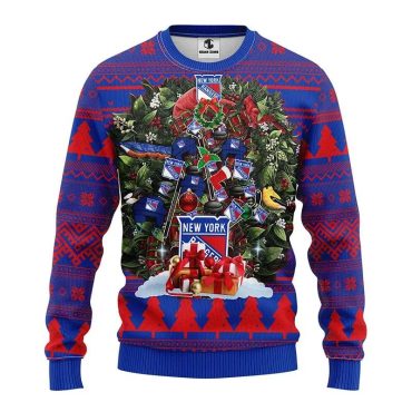 New York Rangers Big Tree Christmas Ugly Sweater