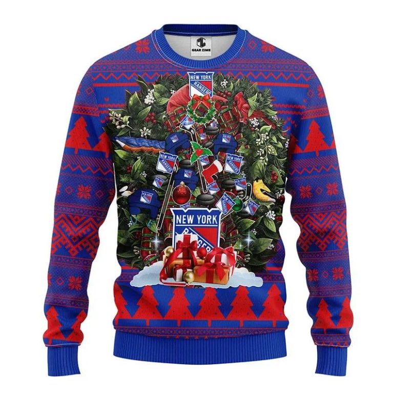 New York Rangers Big Tree Christmas Ugly Sweater