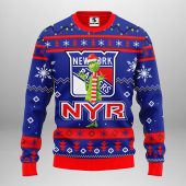 New York Rangers Funny Grinch Ugly Christmas Sweater - TeeUgly