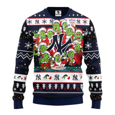 New York Yankees 12 Grinch Xmas Day Ugly Christmas Sweater