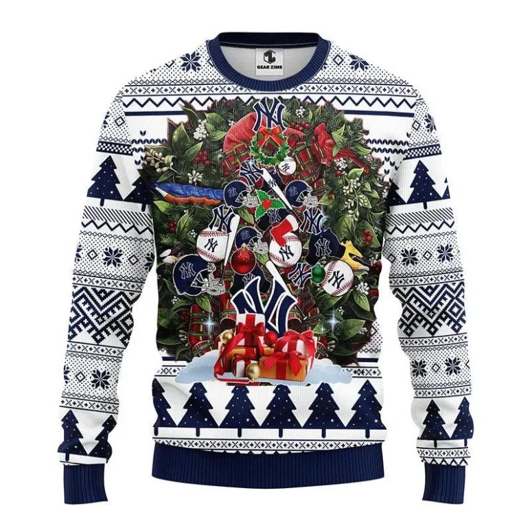 New York Yankees Christmas Tree Baseball Ugly Christmas Sweater