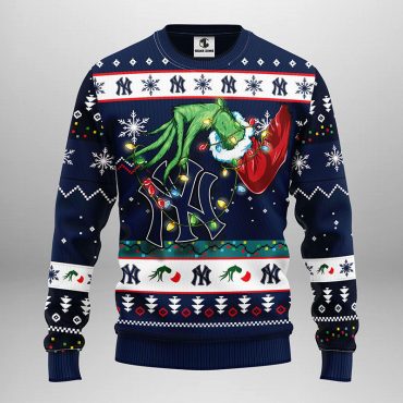 New York Yankees Grinch Hand Ugly Christmas Sweater
