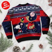 New York Yankees Snoopy Baseball Holiday Ugly Christmas Sweater Back - TeeUgly