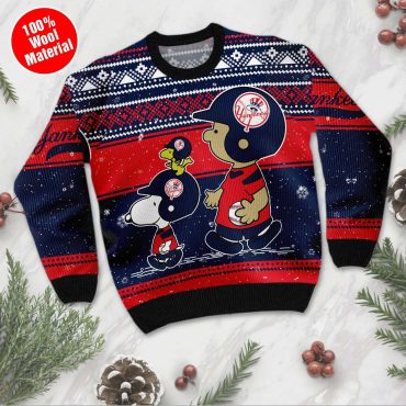 New York Yankees Snoopy Baseball Holiday Ugly Christmas Sweater