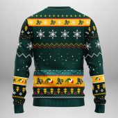 Oakland Athletics Grinch Hand Ugly Christmas Sweater Back - TeeUgly