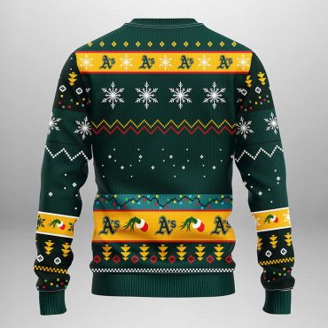 Oakland Athletics Grinch Hand Ugly Christmas Sweater