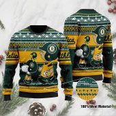 Oakland Athletics Snoopy Holiday Baseball Ugly Christmas Sweater