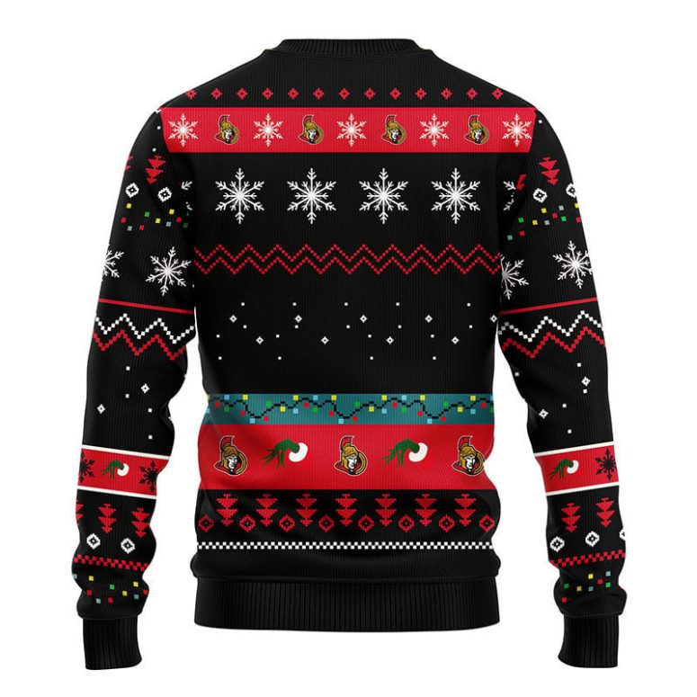 Ottawa Senators 12 Grinch Xmas Day Ugly Christmas Sweater