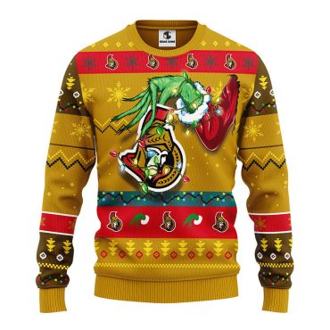 Ottawa Senators Grinch Hand Ugly Christmas Sweater