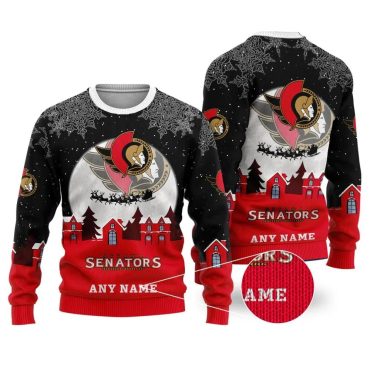 Ottawa Senators Personalized Name Ugly Christmas Sweater