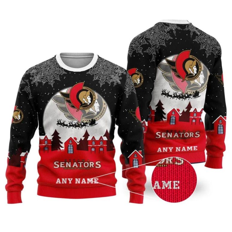 Ottawa Senators Personalized Name Ugly Christmas Sweater