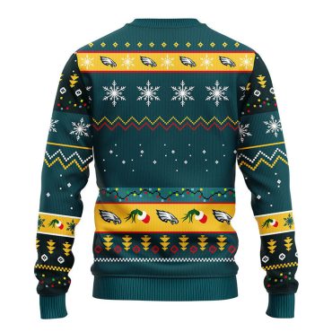 Philadelphia Eagles 12 Grinch Xmas Day Ugly Christmas Sweater