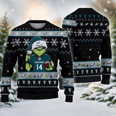 Philadelphia Eagles Grinch Football Fan Ugly Christmas Sweater