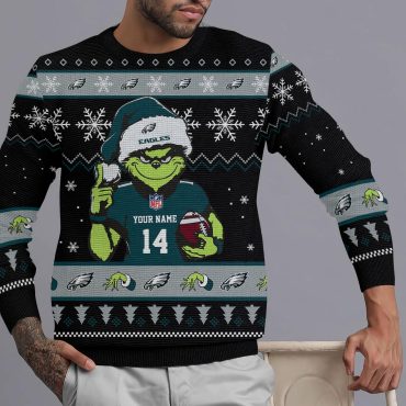 Philadelphia Eagles Grinch Football Fan Ugly Christmas Sweater