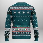 Philadelphia Eagles Grinch Hand Ugly Christmas Sweater Back - TeeUgly