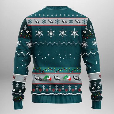 Philadelphia Eagles Grinch Hand Ugly Christmas Sweater
