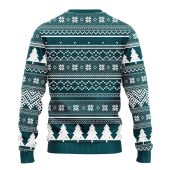 Philadelphia Eagles Grinch Hug Ugly Christmas Sweater Back - TeeUgly