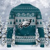 Philadelphia Eagles Grinch Stolen Ugly Christmas Sweater Back - TeeUgly