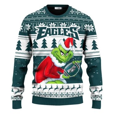 Philadelphia Eagles Grinch Ugly Christmas Sweater