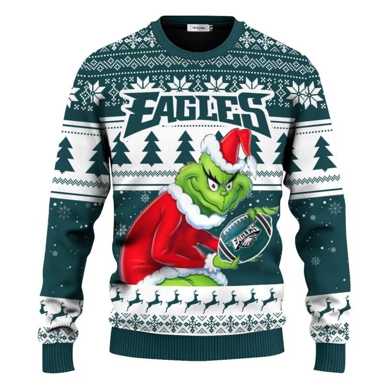 Philadelphia Eagles Grinch Ugly Christmas Sweater