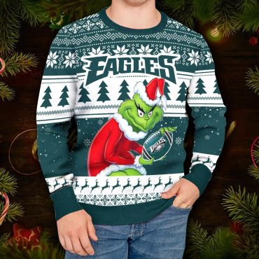 Philadelphia Eagles Grinch Ugly Christmas Sweater
