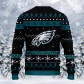 Philadelphia Eagles Santa Claus Ugly Christmas Sweater Back - TeeUgly