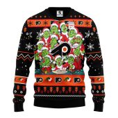 Philadelphia Flyers 12 Grinch Xmas Day Ugly Christmas Sweater - TeeUgly