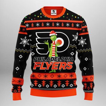 Philadelphia Flyers Funny Grinch Ugly Christmas Sweater