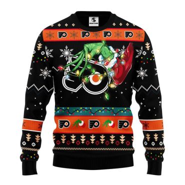 Philadelphia Flyers Grinch Hand Ugly Christmas Sweater