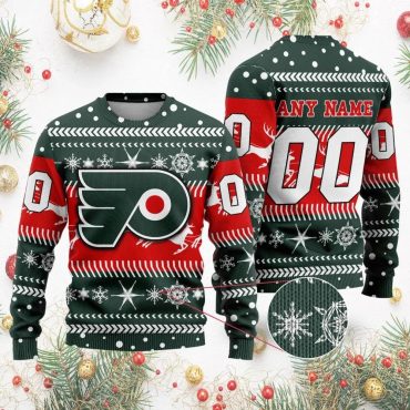 Philadelphia Flyers Personalized Name & Number Ugly Christmas Sweater